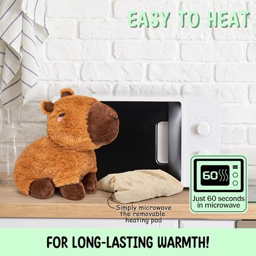 Happy Fuel Capybara Microwavable & Weighted Stuffed Animals - 1.5 Lbs Unscented Heating Pad for Period Cramps Pain Relief and Anxiety, Cute Capybara Plush Toys Gifts for Women Girls Adults and Kids by Happy Fuel - Image 3
