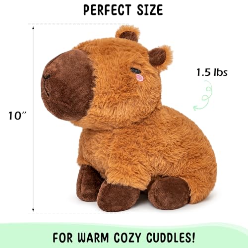Happy Fuel Capybara Microwavable & Weighted Stuffed Animals - 1.5 Lbs Unscented Heating Pad for Period Cramps Pain Relief and Anxiety, Cute Capybara Plush Toys Gifts for Women Girls Adults and Kids by Happy Fuel - Image 4