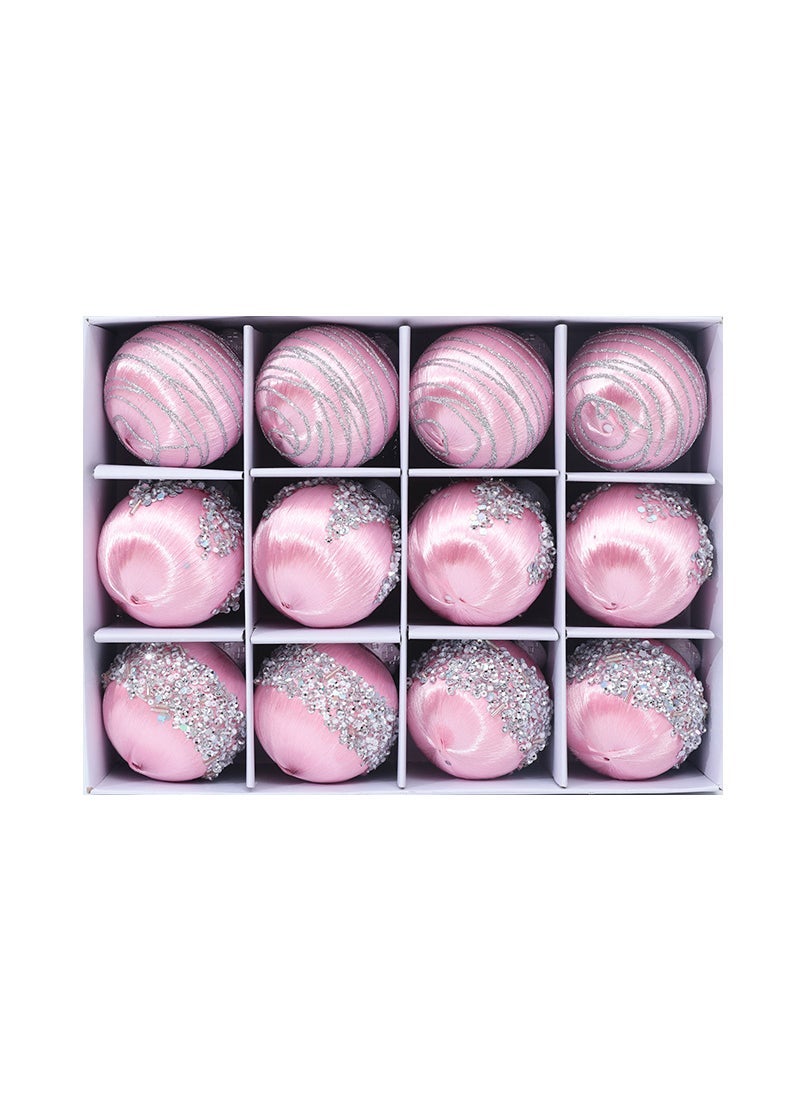 2024 New  decoration silk ball cross-border hot selling wholesale  Decorations  tree dress-up colored ball Light pink 