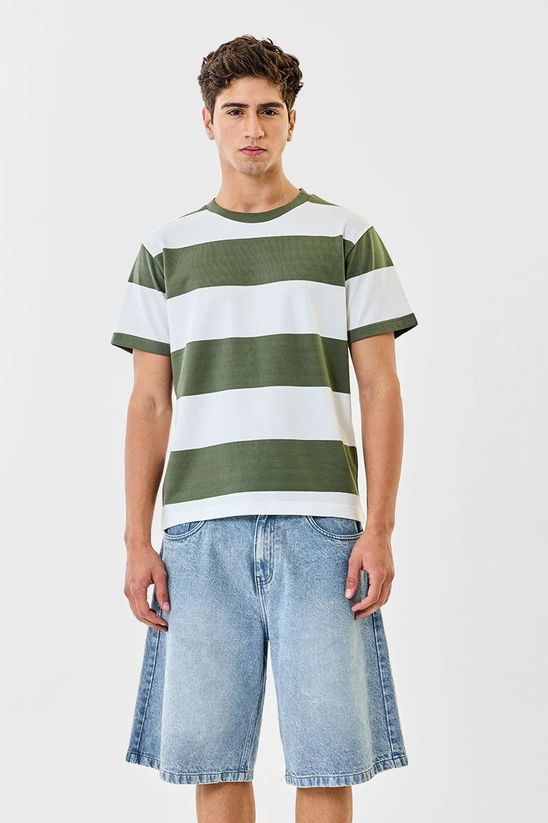 سنيتش تي شيرت بقصة عادية مخططة