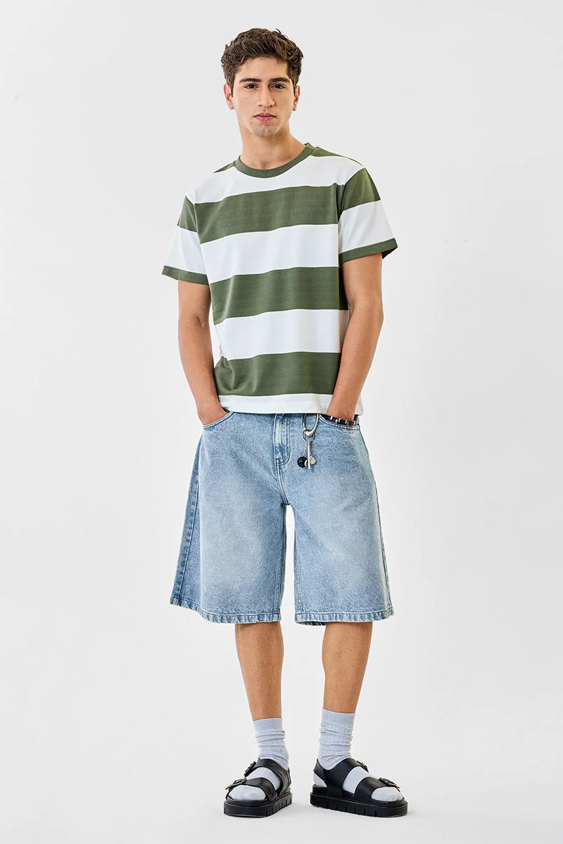 سنيتش تي شيرت بقصة عادية مخططة