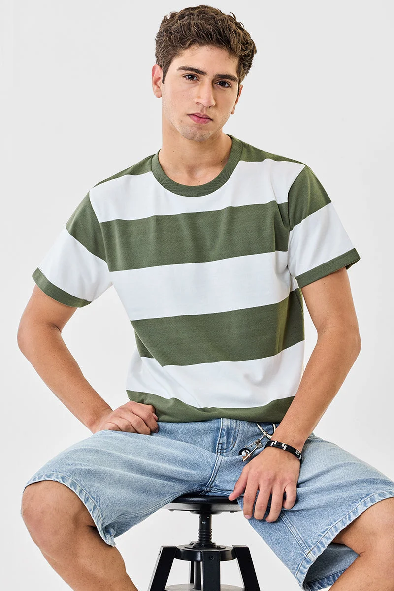 سنيتش تي شيرت بقصة عادية مخططة