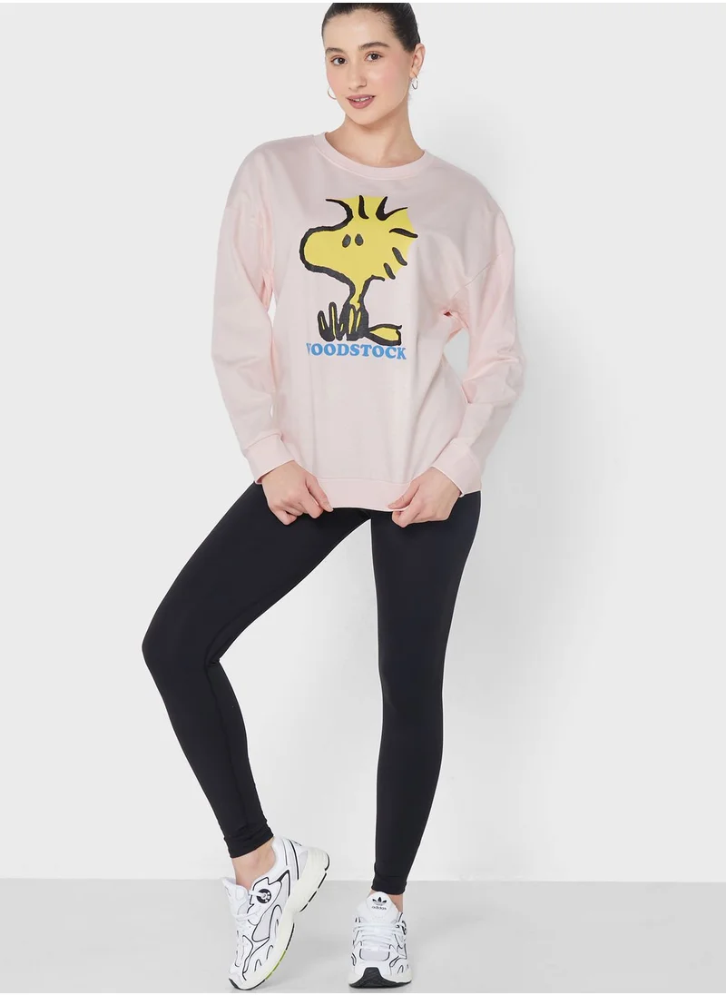 Peanuts Snoopy Crew Neck Sweatshirt