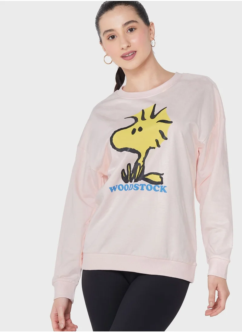 Peanuts Snoopy Crew Neck Sweatshirt