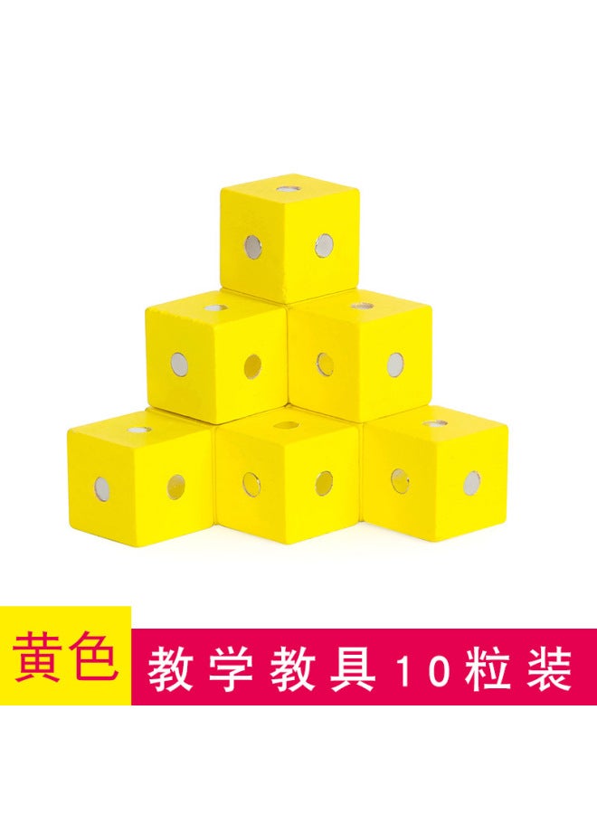 Wooden Magnetic Color Cube Building Block Six-sided Magnetic Small Square Mathematics Removable Cube Geometry Teaching Aids - Image 1