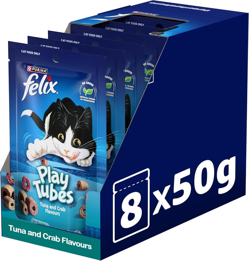 Felix Purina PlayTubes Tuna & Crab 50g, Pack of 8 - Image 2