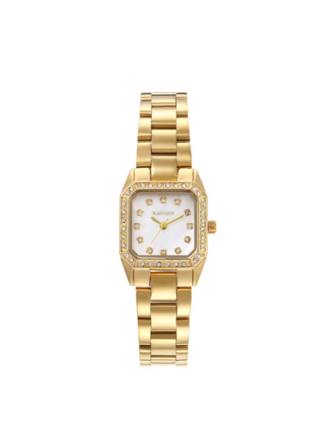 Black Moon Elegant Blackmoon Women's Watch Stylish White Dial Stainless Steel Band Water Resistant Perfect for Casual and Formal Wear - Image 1