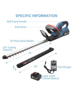 BOSS LIFE STYLE Cordless Hedge Trimmer - Electric Shrub Cutter with Rechargeable Battery & Charger for Effortless Hedge Clipping, Grass Trimming, and Pristine Landscaping  - Image 3