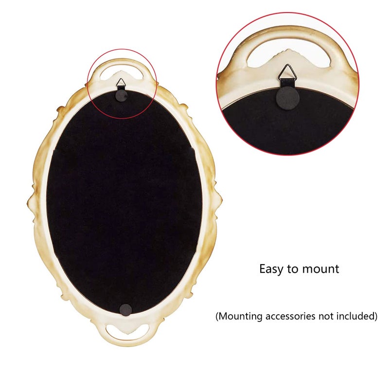 Tstarer Vintage Decorative Gold Framed Mirror, Small Oval Wall Hanging Mirror -Small- 9.6" W x 14.3" L (Gold) - Image 5