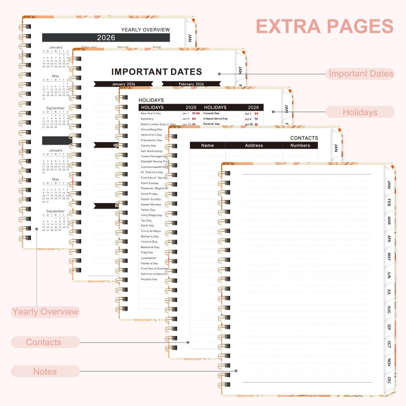Senyar 2026 Planner, Weekly and Monthly Calendar Planner Book, Jan 2026 - Dec 2026, Planning Agenda for Desk Accessories and School Supplies - A5 (6.3'' x 8.5'') - Image 5