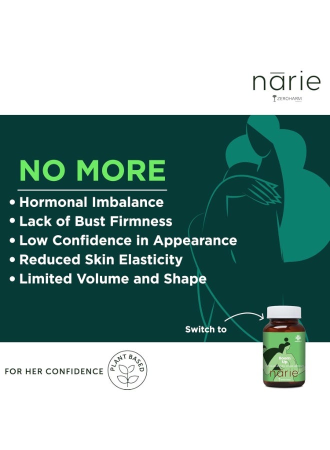 ZEROHARM Narie BoomUp Capsules for Women | 120 caps with Shatavari, Fenugreek & 4 more ingredients to support b-care | Feel healthy & fuller volume |Embrace your natural beauty with this powerful blend. pack of 2 - Image 2