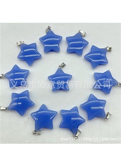 Generic Natural Stone Crystal Agate Pendant Necklace Star Blue (glass) 