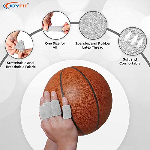 JoyFit Finger Support - Adjustable Pain Relief & Sleeve Protector with Comfortable Cushion Pressure for Cricket, Exercise, GYM Fitness, Cycling, Volleyball,Baseball &Tennis, Men & Women [5 pc.] - Image 2