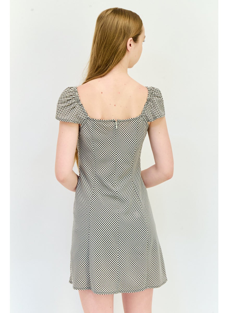 Levi's Women Micro Check Mini Dress, Multicolor  - Image 3