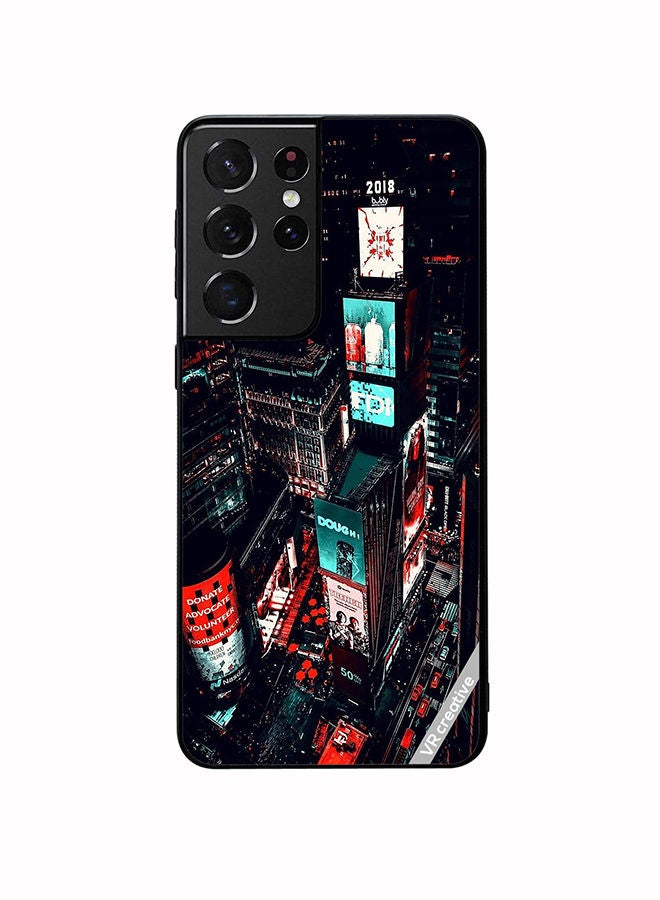 VR CREATIVE Protective Case Cover For Samsung Galaxy S21 Ultra 5G Times Square Design Multicolour - Image 1
