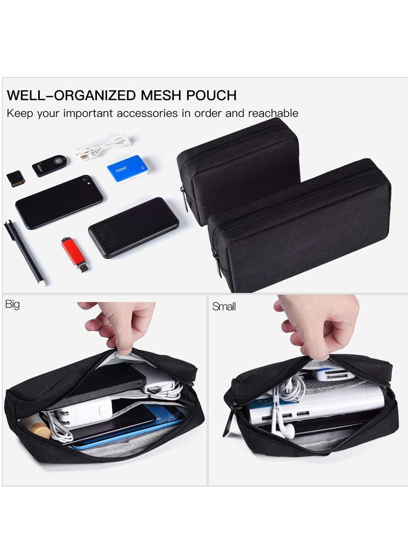 2-Pack Portable Electronics Accessories Organizer, Soft Storage Case for Chargers, USB Cables, Earphones, and Memory Cards - Image 2