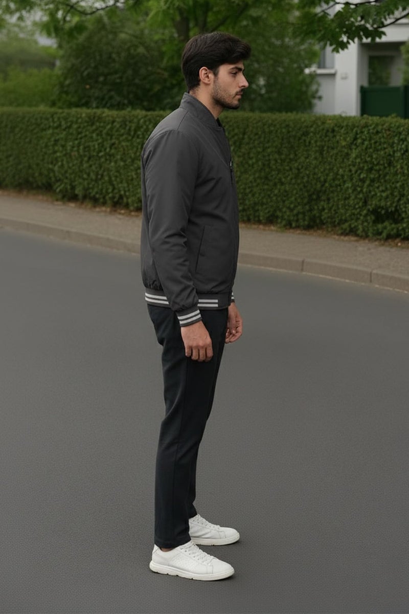 FTX Men Solid Full Sleeve Grey Color Regular Fit Windcheater Casual Jacket - Image 3