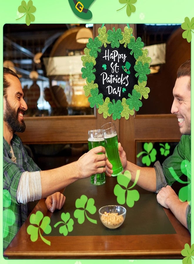 Queekay 12 Inch St Patricks Day Wreath Wood St Patricks Day Decorations Irish Hanging Shamrock Door Decoration St. Patrick's Day Wooden Signs for Front Door Window Home Outdoor Wall Decor - Image 4
