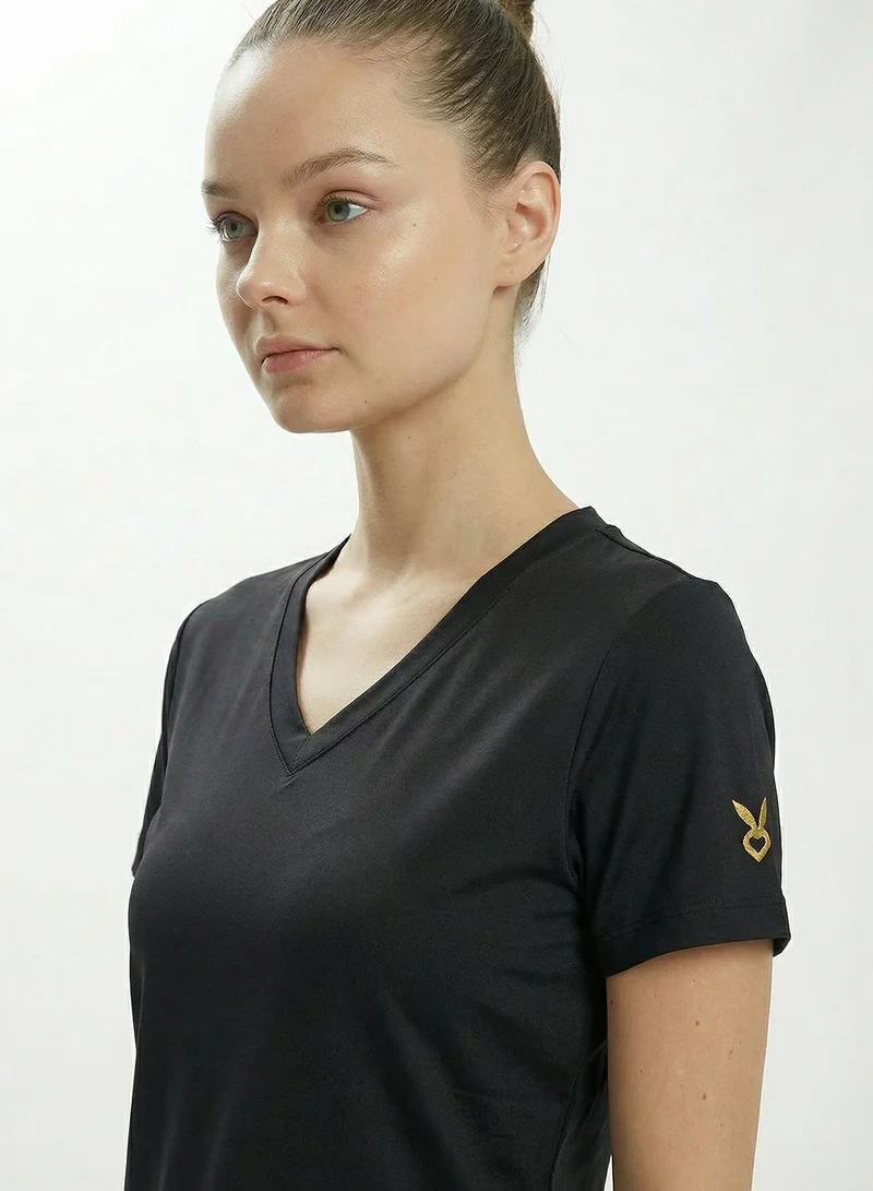 Cardio Bunny Women's Regular T-Shirt With Gold Foil Print