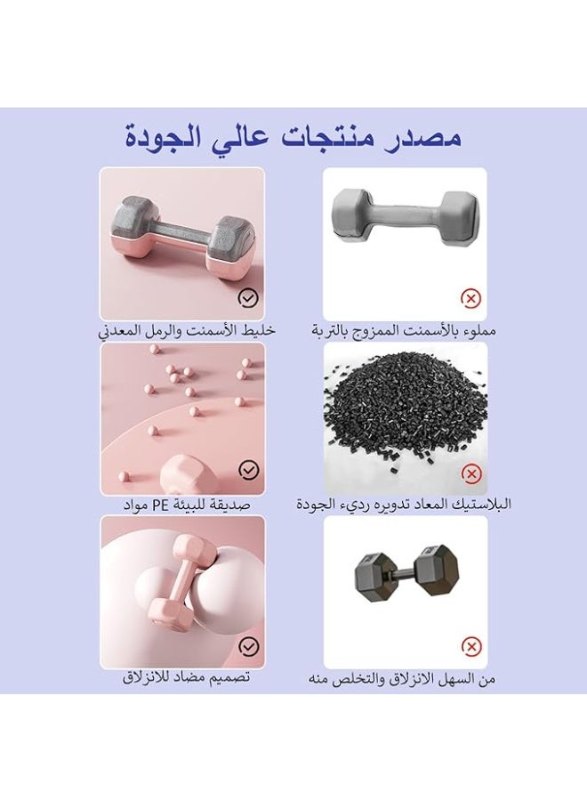 DUNISO 2 قطع دمبل، دمبل لياقة بدنية مغطاة بالمطاط، دمبل لرفع الأثقال مع مقابض مضادة للانزلاق، قوية ومتينة، مناسبة للياقة البدنية، الاستخدام المنزلي، التمارين، رفع الأثقال، اليوغا، 3 كجم لكل منها، بنفسجي - Image 5