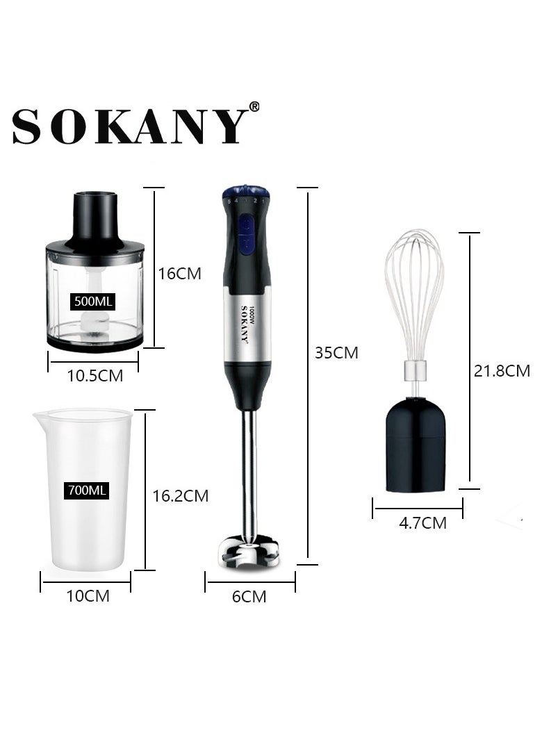 sokany 4 in 1 Hand Blender and Mixer,Chopper,Electric Handheld Blender,1000.0W SK-1711-4  - Image 4
