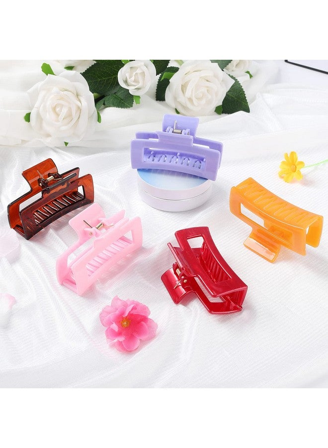 CECIAOAIME 15 Pack Rectangle Hair Claw Clips Solid Color Hair Clips Stylish Elegant Barrettes for All Hair Types for Women Non-Slip Hair Jaw Clips - Image 4