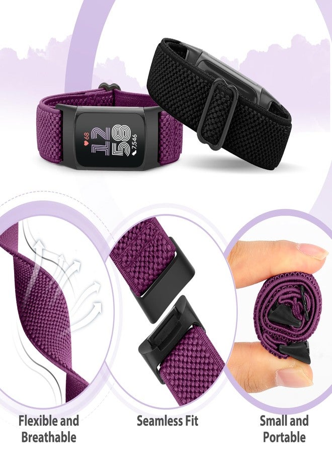 Bcuckood مجموعة من 5 أساور ساعات مرنة من النايلون من Bcuckood، متوافقة مع Fitbit Charge 6/Fitbit Charge 5، سوار معصم رياضي بديل قابل للتعديل وجيد التهوية من النايلون المرن، مناسب للرجال والنساء - Image 5