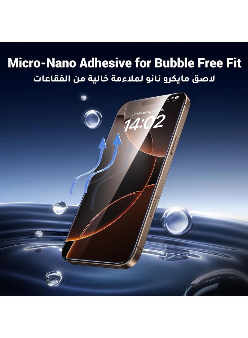 Techie Apple iPhone 16 Pro Max Screen Protector, 9H Tempered Gorilla Glass, Easy Install Alignment Frame, Ultra Clear, Bubble-Free, Case-Friendly - Image 3