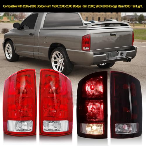 MOCW مجموعة ضوء الذيل MOCW متوافقة مع دودج رام 2002-2006 1500، لدودج رام 2003-2006 2500 3500، تحل محل CH2800147 55077347AF CH2801147 55077348AF، المصابيح مشمولة، 1 زوج - Image 2