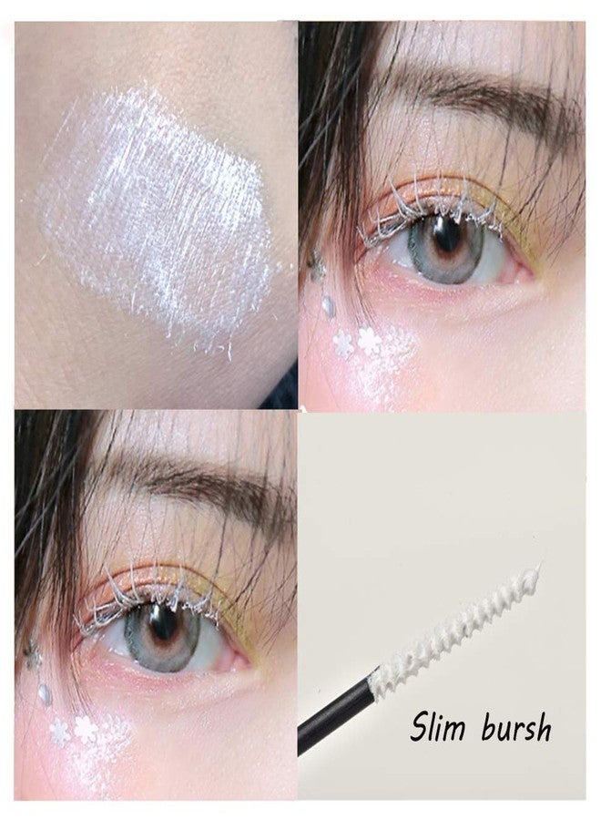 GL-Turelifes Colorful Fiber Mascara Charming Longlasting Mascara, Thick & Long Eyelash Waterproof and Smudge-proof Eyes Makeup, Adjustable Slim Brush (White) - Image 2