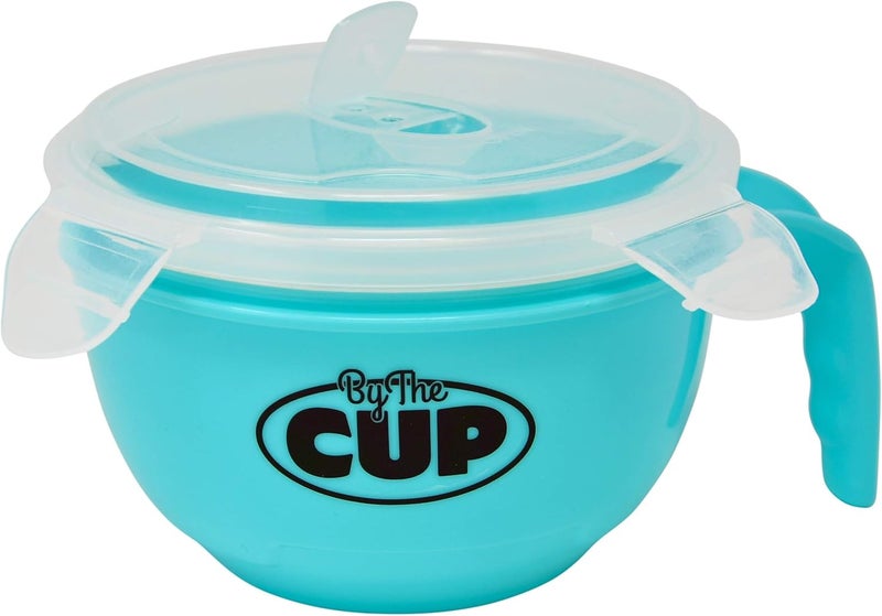 By The Cup Microwave Bowl with Handle LockingClip Lid and Steam Release Vent BPAfree Pack of 3 - Image 1