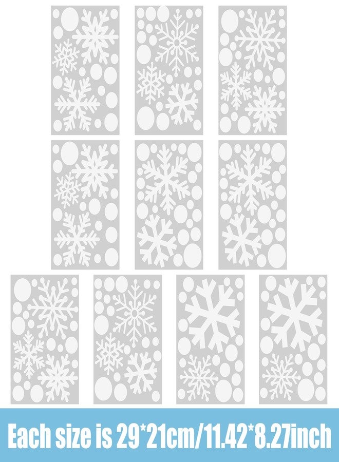 Zhanmai 200 Pcs/ 10 Sheets Christmas Snowflakes Wall Decals Snowflakes Window Clings White Snowflake Sticker Peel and Stick Wall Ornament for Winter Removable Xmas Holiday Craft Party Supplies Decor - Image 2