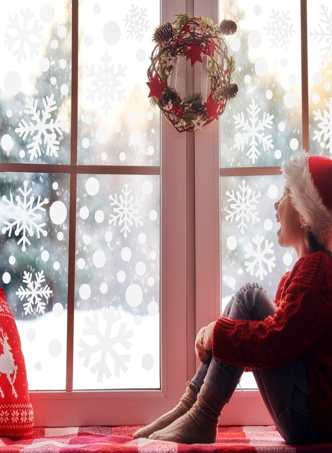 Zhanmai 200 Pcs/ 10 Sheets Christmas Snowflakes Wall Decals Snowflakes Window Clings White Snowflake Sticker Peel and Stick Wall Ornament for Winter Removable Xmas Holiday Craft Party Supplies Decor - Image 3