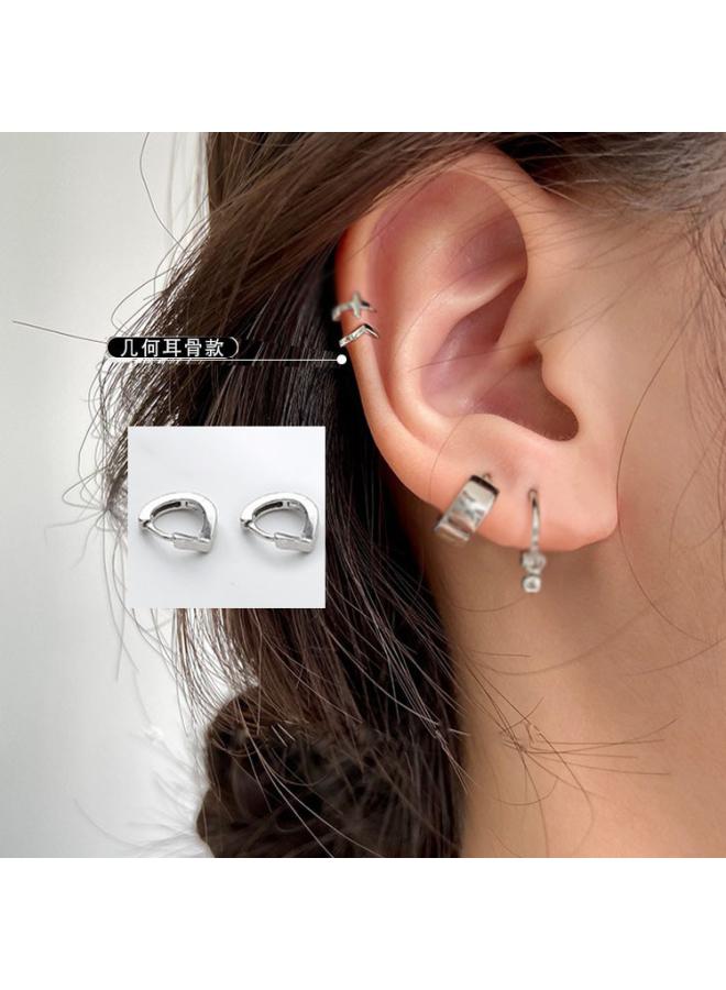 Simple Earrings Ear Buckle Silver Needle Ear Nail Women's Elegant Korean Ear Ring Ear Accessories 202 New Fashion 