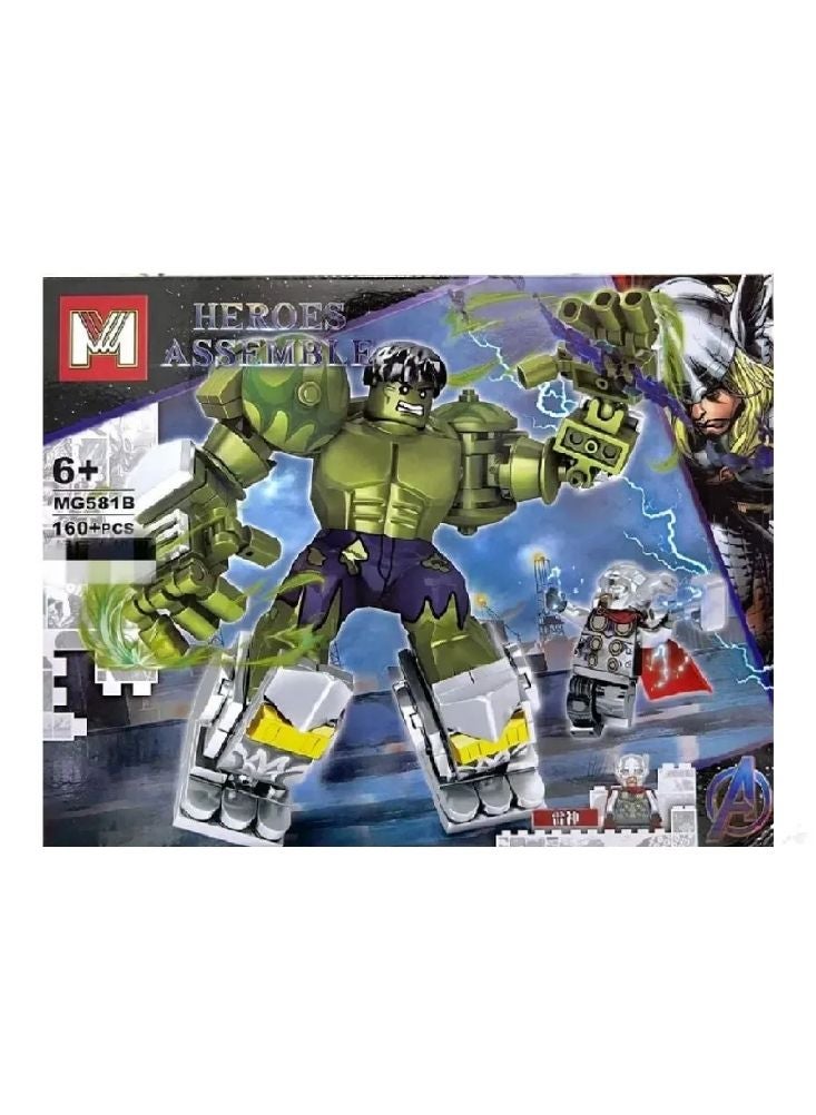 مجموعة مكعبات بناء أبطال هالك – مائة وستون قطعة فأكثر، لعبة بناء متوافقة مع العلامات التجارية الرئيسية.