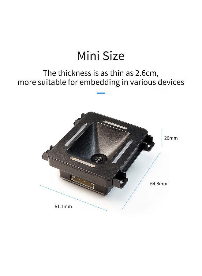 Generic - Embedded 1D 2D Barcode Scanner QR Bar Code Reader Module Scanner USB Port Connection Auto Scanning for Gate Machine Tickets Checking Mobile Payment - Image 1