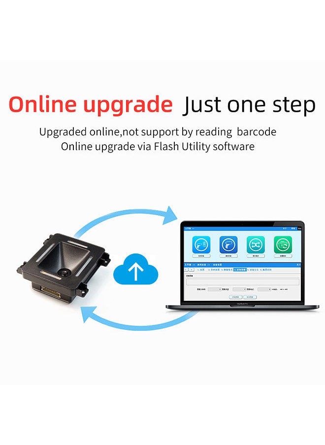 Generic - Embedded 1D 2D Barcode Scanner QR Bar Code Reader Module Scanner USB Port Connection Auto Scanning for Gate Machine Tickets Checking Mobile Payment - Image 1