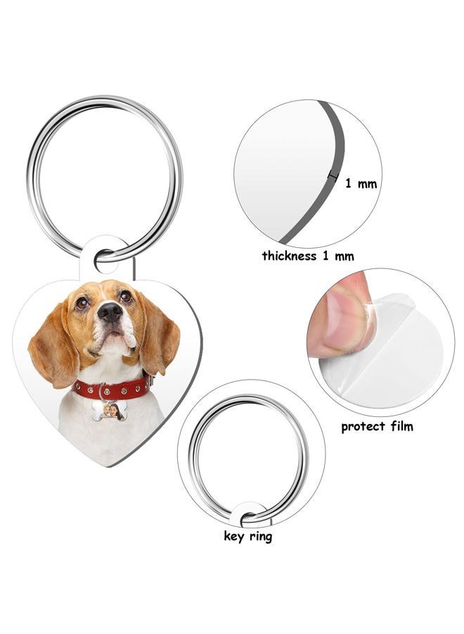 Frienda 24 Pieces Dog Tags Sublimation Dog Tags Blank Bone-Shape Pet Dog Tag Aluminum Double Sided Pet ID Tag with 24 Pieces Key Ring for Dogs and Cats  - Image 4
