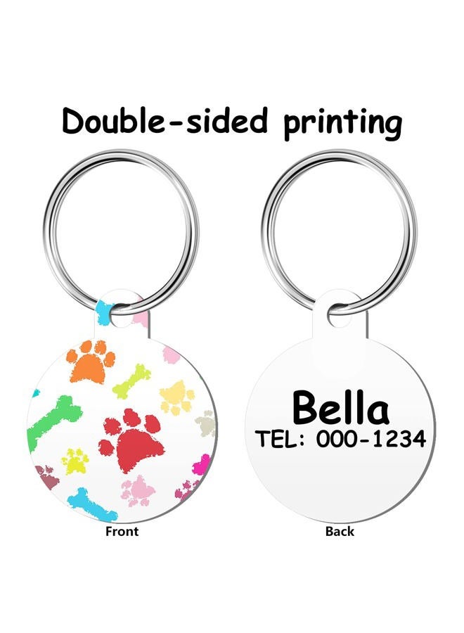 Frienda 24 Pieces Dog Tags Sublimation Dog Tags Blank Bone-Shape Pet Dog Tag Aluminum Double Sided Pet ID Tag with 24 Pieces Key Ring for Dogs and Cats  - Image 3