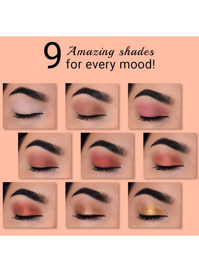 Iba Must Have Limitless Looks Eyeshadow Palette Peach Glam ; 9 Pigmented Colours Eyeshadow Palette ; Long Lasting And Easily Blendable Eye Makeup Palette Matte Shimmer & Metallic Finish Shades 10.8G - Image 5