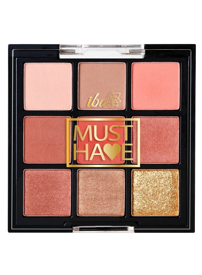 Iba Must Have Limitless Looks Eyeshadow Palette Peach Glam ; 9 Pigmented Colours Eyeshadow Palette ; Long Lasting And Easily Blendable Eye Makeup Palette Matte Shimmer & Metallic Finish Shades 10.8G - Image 2