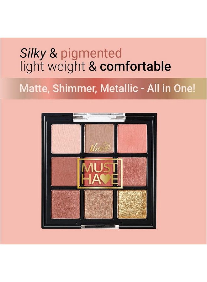 Iba Must Have Limitless Looks Eyeshadow Palette Peach Glam ; 9 Pigmented Colours Eyeshadow Palette ; Long Lasting And Easily Blendable Eye Makeup Palette Matte Shimmer & Metallic Finish Shades 10.8G - Image 3