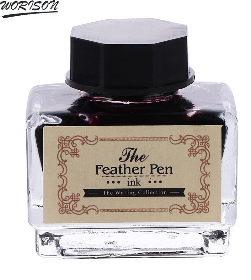 worison Retro Style 0.5Mm Fine Nib Feather Quill Dip Pen Set,Black - Image 5