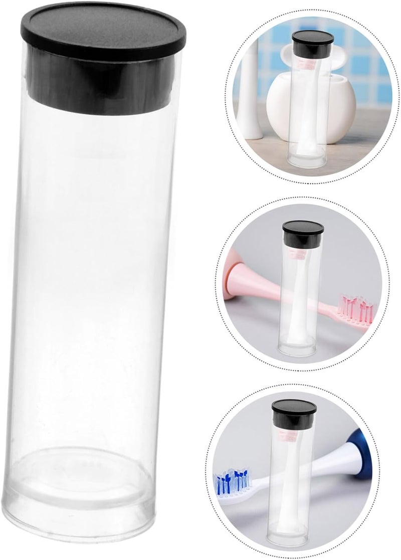 VOSAREA 100pcs Toothbrush Storage Tube Black Lid Compact Plastic Travel Case for Electric Toothbrush and Organizers for Home Travel and Office Use - Image 4