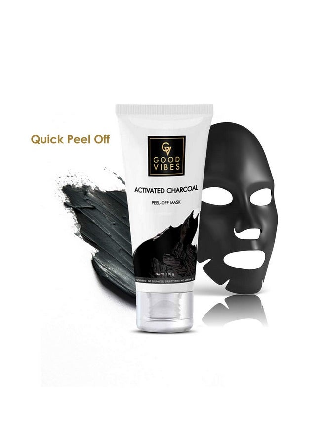 Good Vibes Activated Charcoal Peel Off Mask For Women & Men, 100 G Blackhead Removal Deep Pore Cleansing Anti Acne Face Mask For All Skin Types, Controls Excess Sebum, No Parabens & Mineral Oils  - Image 4
