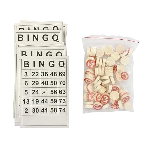 Reicyfang Classic Bingo Game Wooden Bingo Set Includes 40 Bingo Number Cards and 75 Chess Game of Chance for Family Party Kids Adults Holiday Activities - Image 1