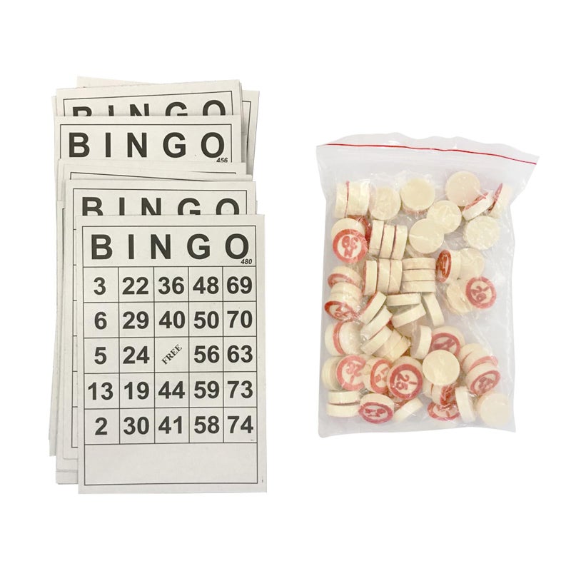 Reicyfang Classic Bingo Game Wooden Bingo Set Includes 40 Bingo Number Cards and 75 Chess Game of Chance for Family Party Kids Adults Holiday Activities - Image 2