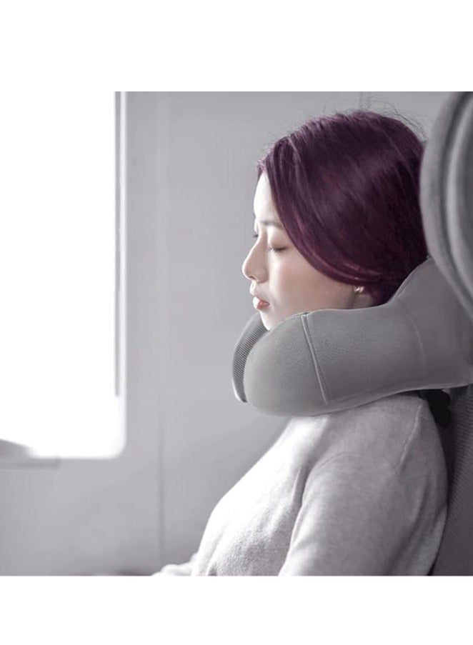 عربست وسادة رقبة على شكل طائرة - وسادة سفر من إسفنج الذاكرة، ناعمة وداعمة للرقبة للسفر والنوم والراحة والسيارة والقطار والاستخدام المنزلي (رمادي) - Image 5