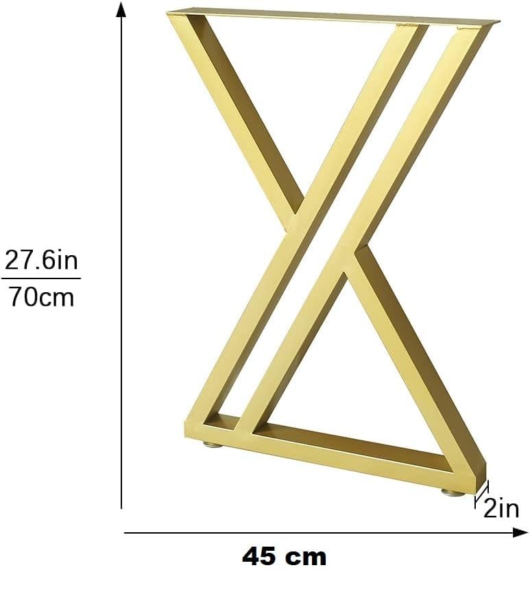 Dcloud Metal Gold Table Legs Heavy Duty Square Iron Metal Desk Legs Set of 2 28 Height 17 Wide Furniture LegsDining Table LegsIndustrial Table LegsOnly Legs Gold - Image 2