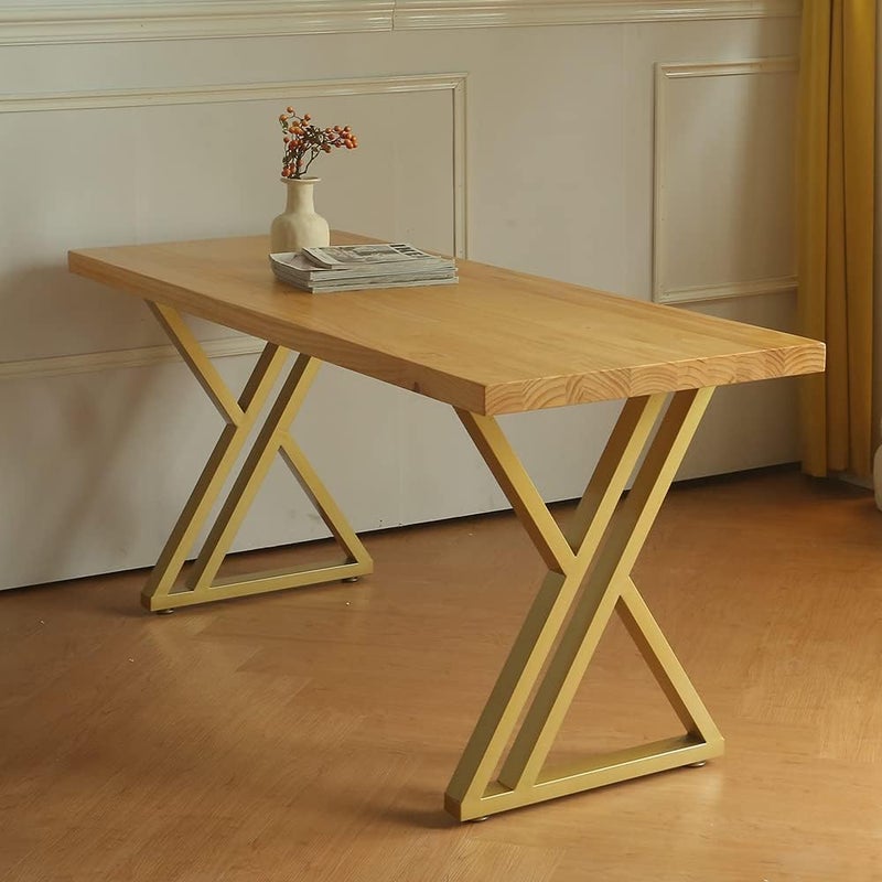 Dcloud Metal Gold Table Legs Heavy Duty Square Iron Metal Desk Legs Set of 2 28 Height 17 Wide Furniture LegsDining Table LegsIndustrial Table LegsOnly Legs Gold - Image 5